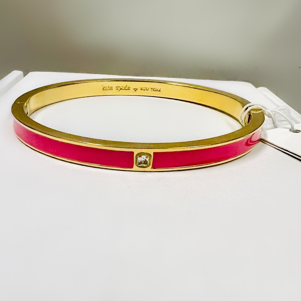 $58 Kate Spade forever gem hinged bracelet pink crystal - Picture 5 of 8